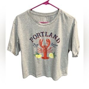 Portland Fresh Lobster Gray Cropped T-shirt - Large